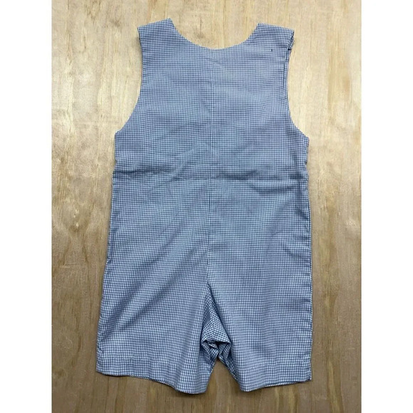 Southern Sunshine Kids Romper Pirates Ship 3T Snap Closure Gingham Sleeveless - Picture 4 of 8